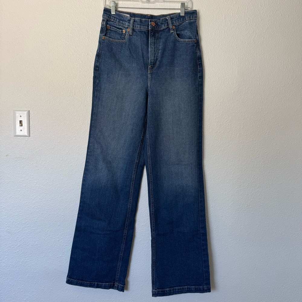 GAP High Rise Stride Wide Leg Blue Women's Jeans
